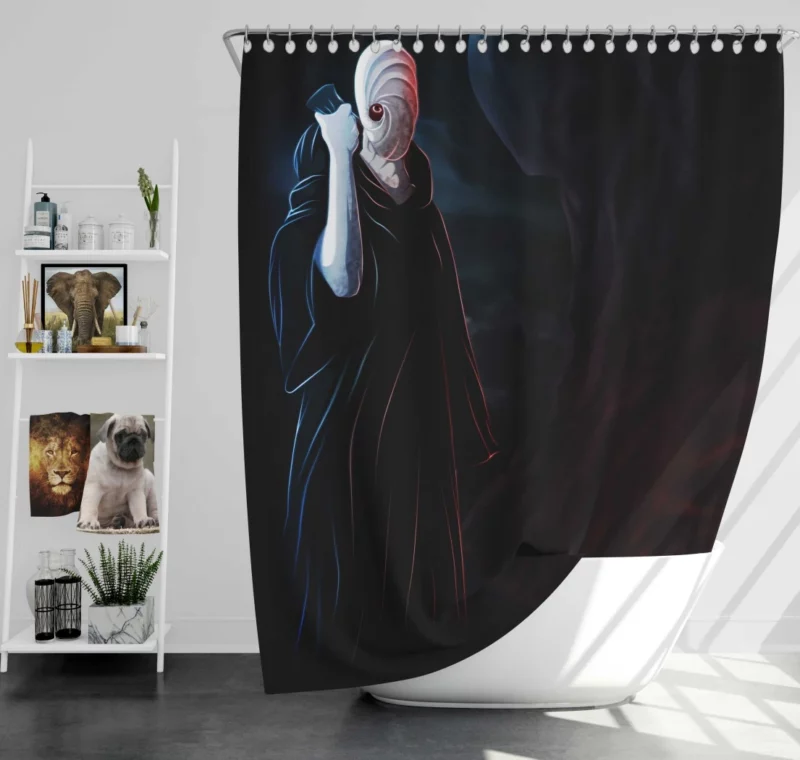 Obito Uchiha Veil of Darkness Anime Shower Curtain