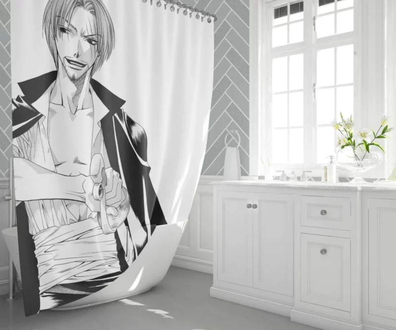 One Piece Legend Shanks Anime Shower Curtain 1