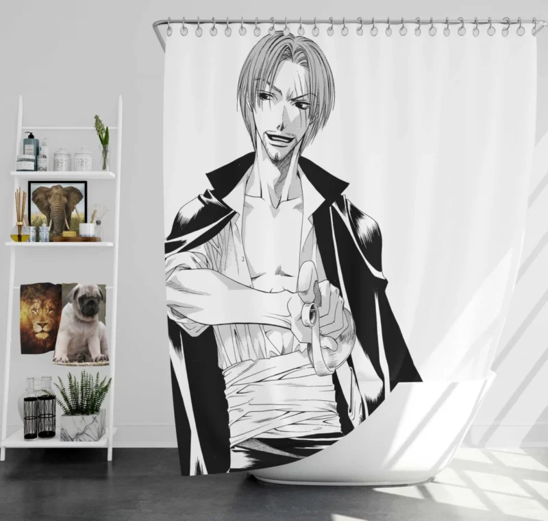 One Piece Legend Shanks Anime Shower Curtain