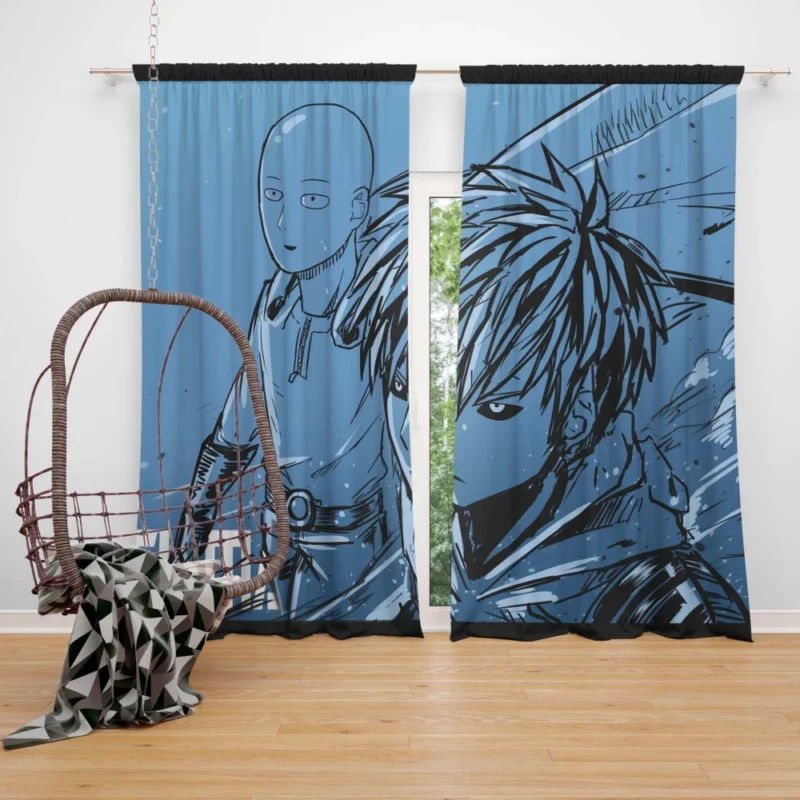 One-Punch Man Duo Saitama and Genos Anime Curtain