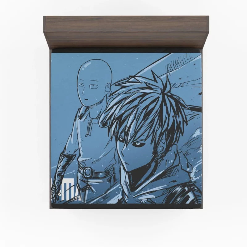 One-Punch Man Duo Saitama and Genos Anime Fitted Sheet