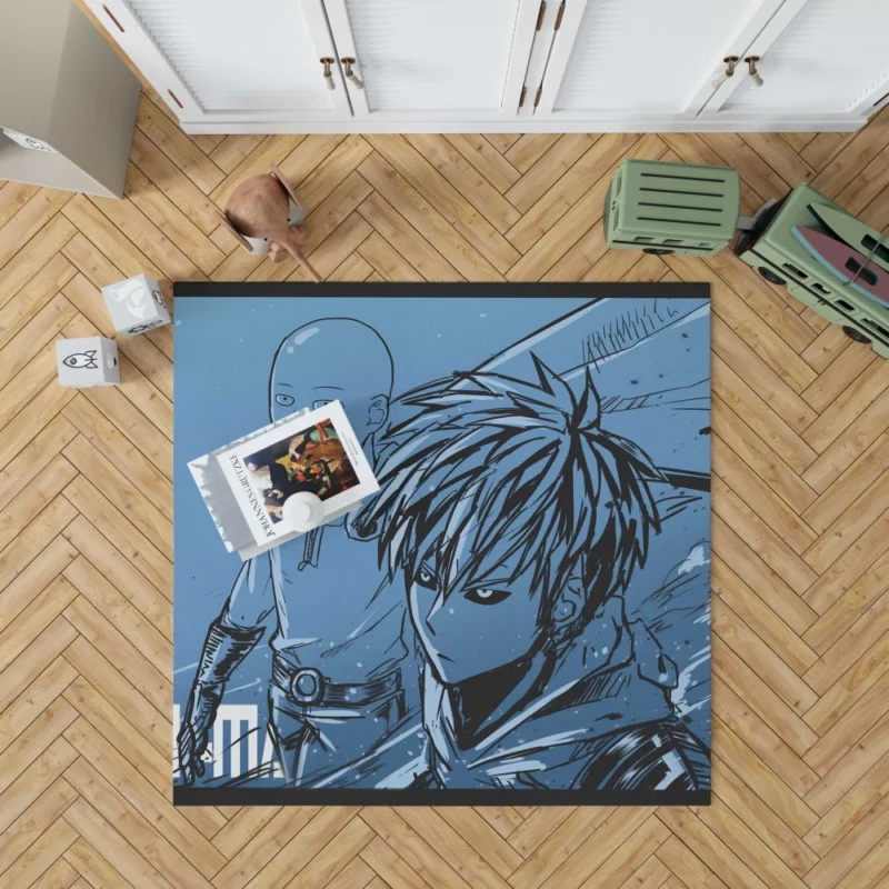 One-Punch Man Duo Saitama and Genos Anime Rug