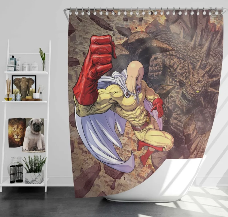 One Punch Man Heroic Saga Anime Shower Curtain