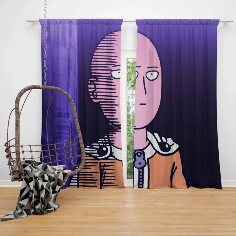 One-Punch Man Saitama Journey Anime Curtain