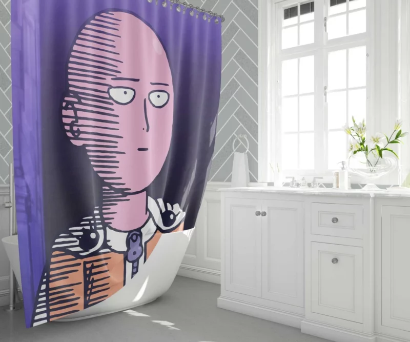 One-Punch Man Saitama Journey Anime Shower Curtain 1