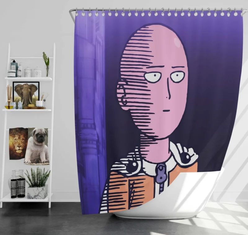 One-Punch Man Saitama Journey Anime Shower Curtain