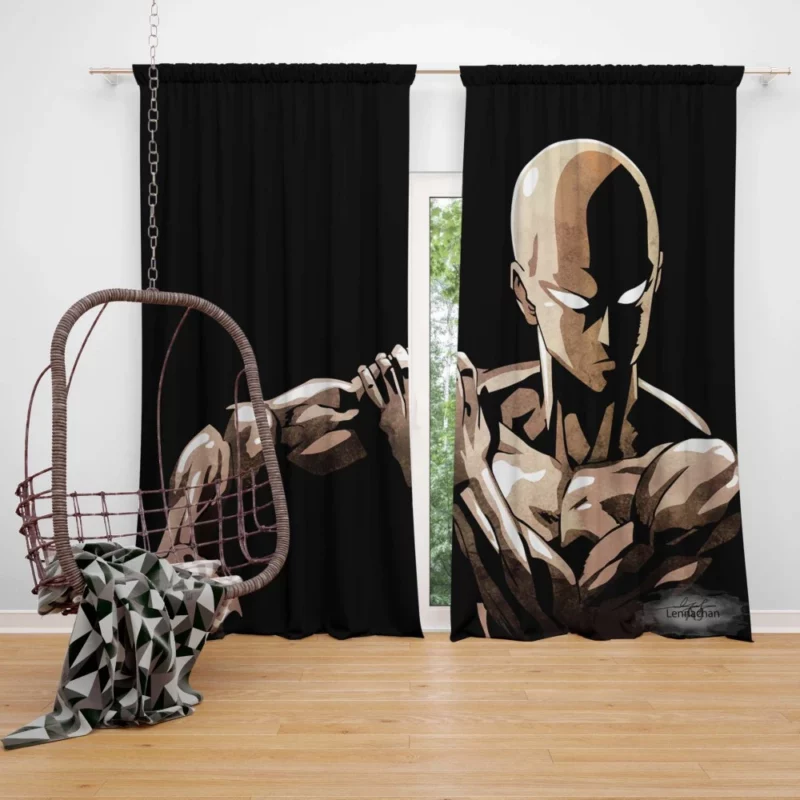 One Punch Man Saitama Power Anime Curtain