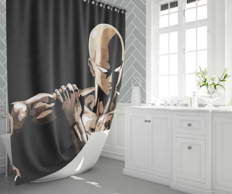 One Punch Man Saitama Power Anime Shower Curtain 1