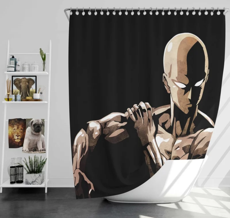 One Punch Man Saitama Power Anime Shower Curtain