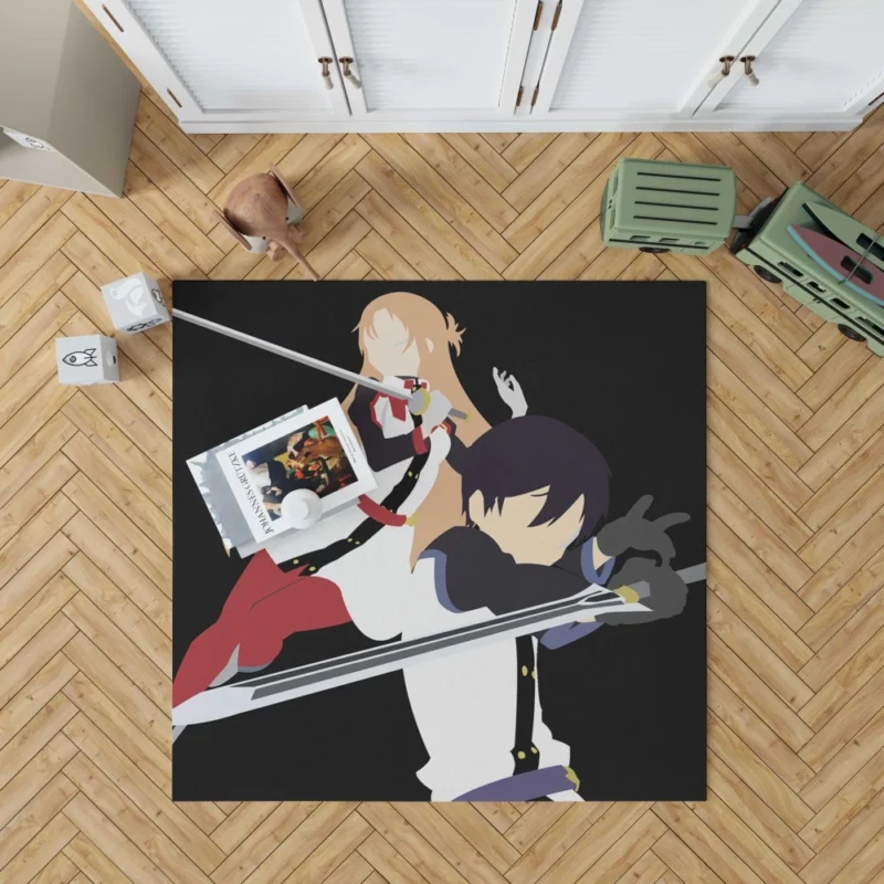 Ordinal Scale Kirito Asuna and Adventure Anime Rug