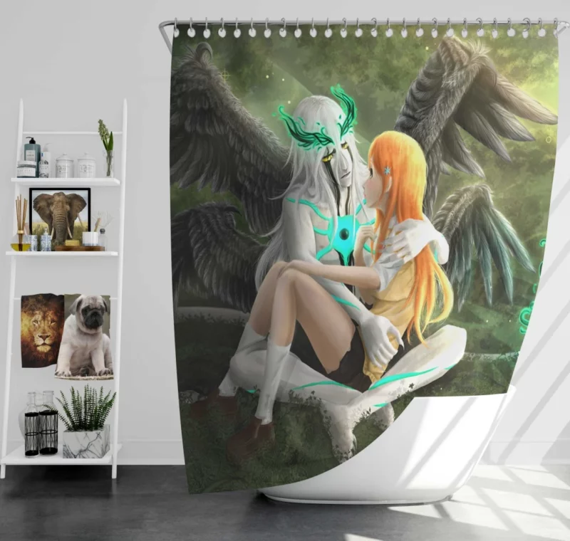 Orihime Inoue and Ulquiorra Cifer Eternal Ties Anime Shower Curtain