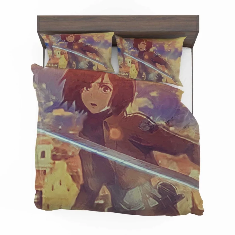 Painted Mikasa Artistic Titan Slayer Anime Bedding Set 1