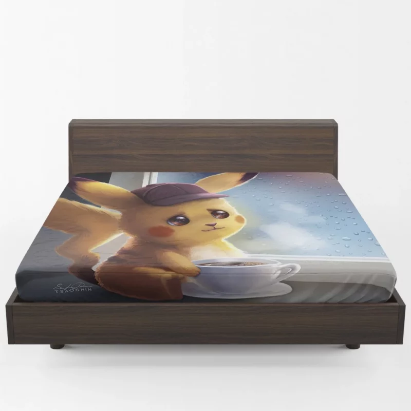 Pikachu Coffee Adventure Anime Fitted Sheet 1