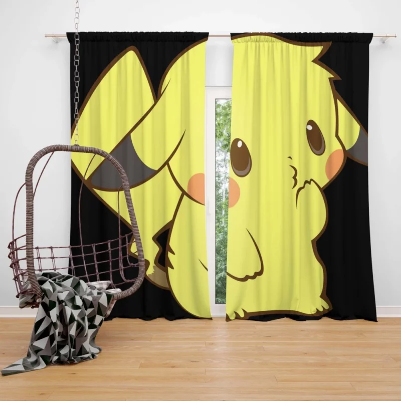 Pikachu Cute Electric Companion Anime Curtain