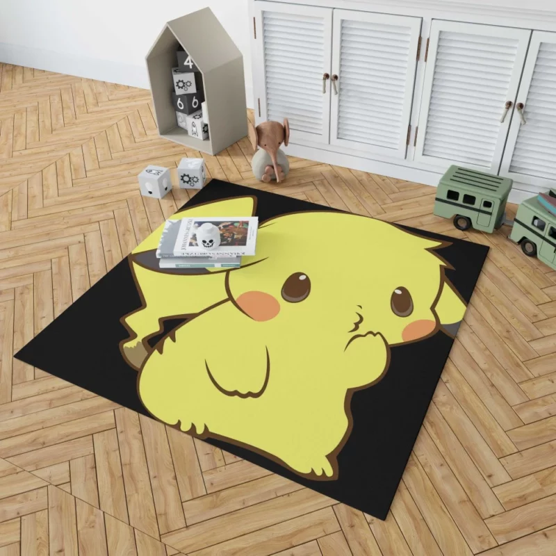 Pikachu Cute Electric Companion Anime Rug 1