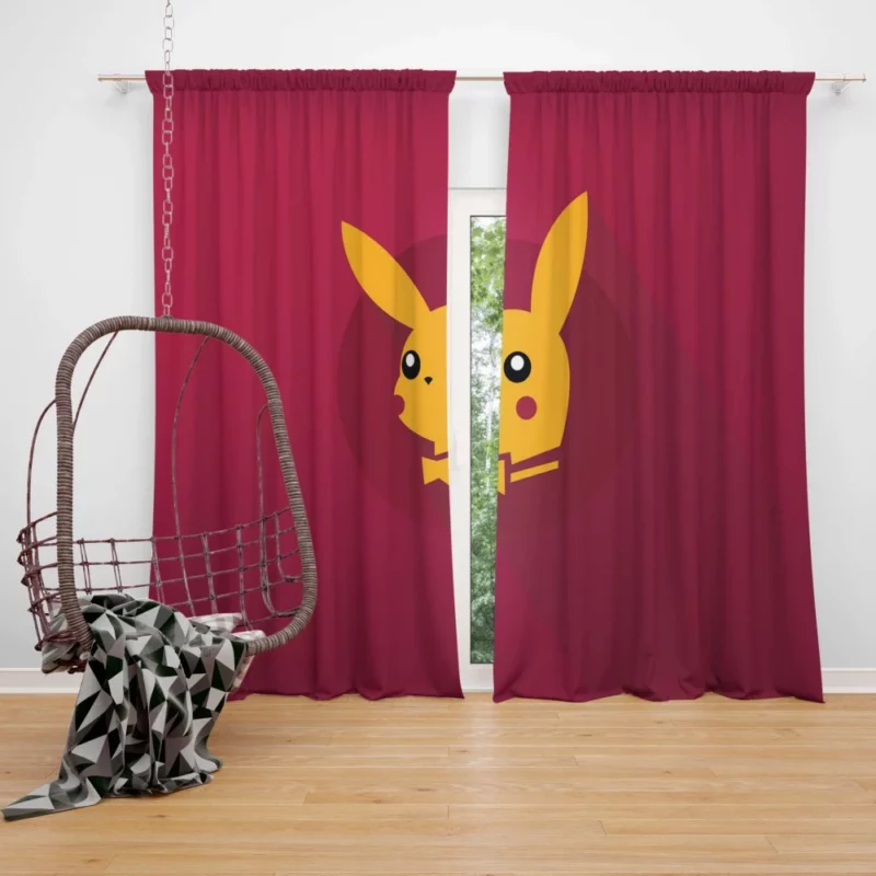 Pikachu Electric Minimalist Anime Curtain