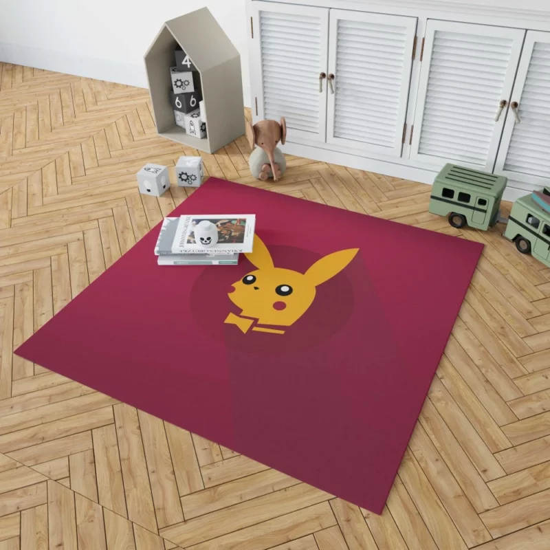 Pikachu Electric Minimalist Anime Rug 1