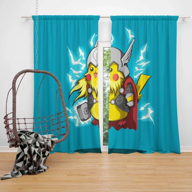 Pikachu Thunderous Entry Anime Curtain