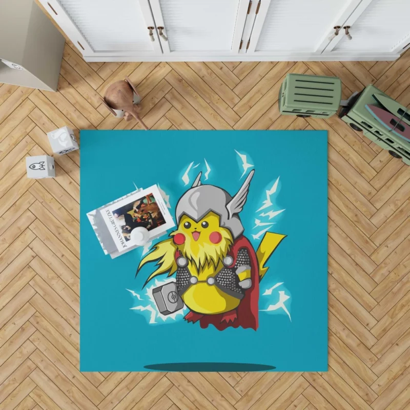 Pikachu Thunderous Entry Anime Rug