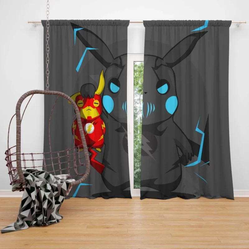 Pikachu as Thor Electric Power Anime Curtain