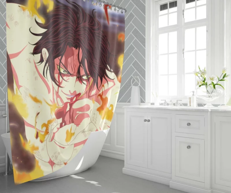 Portgas D. Ace Burning Determination Anime Shower Curtain 1