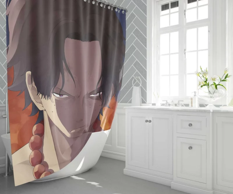 Portgas D. Ace Eternal Flame Anime Shower Curtain 1