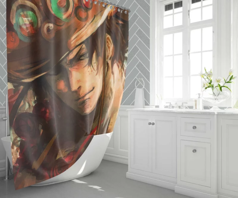 Portgas D. Ace Fiery Legacy Anime Shower Curtain 1