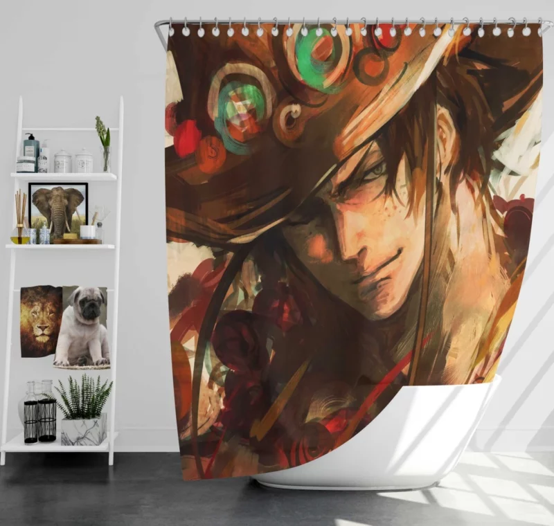 Portgas D. Ace Fiery Legacy Anime Shower Curtain