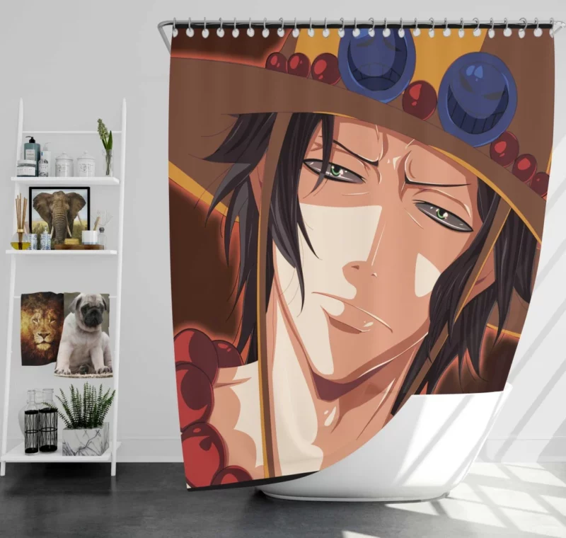 Portgas D. Ace Fire and Adventure Anime Shower Curtain