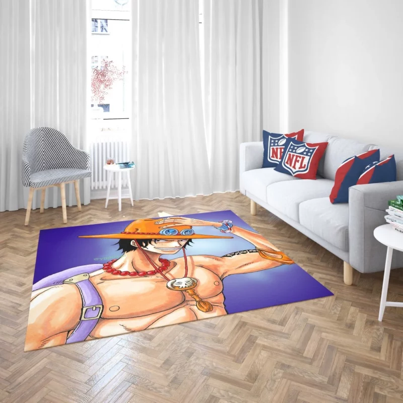 Portgas D. Ace Flame-Hearted Pirate Anime Rug 2