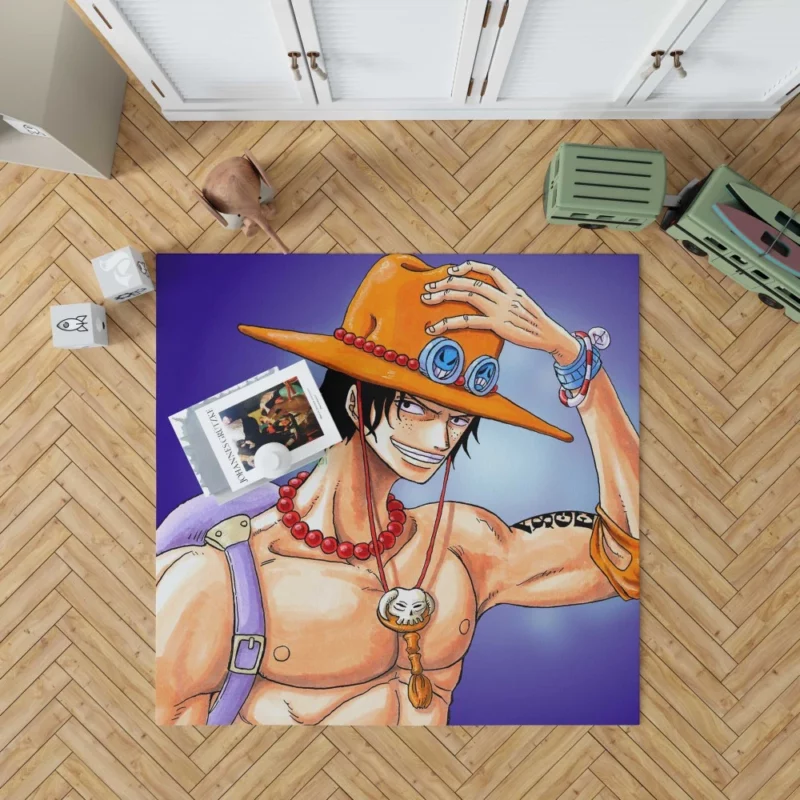 Portgas D. Ace Flame-Hearted Pirate Anime Rug