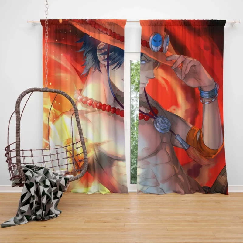 Portgas D. Ace Flaming Spirit Anime Curtain