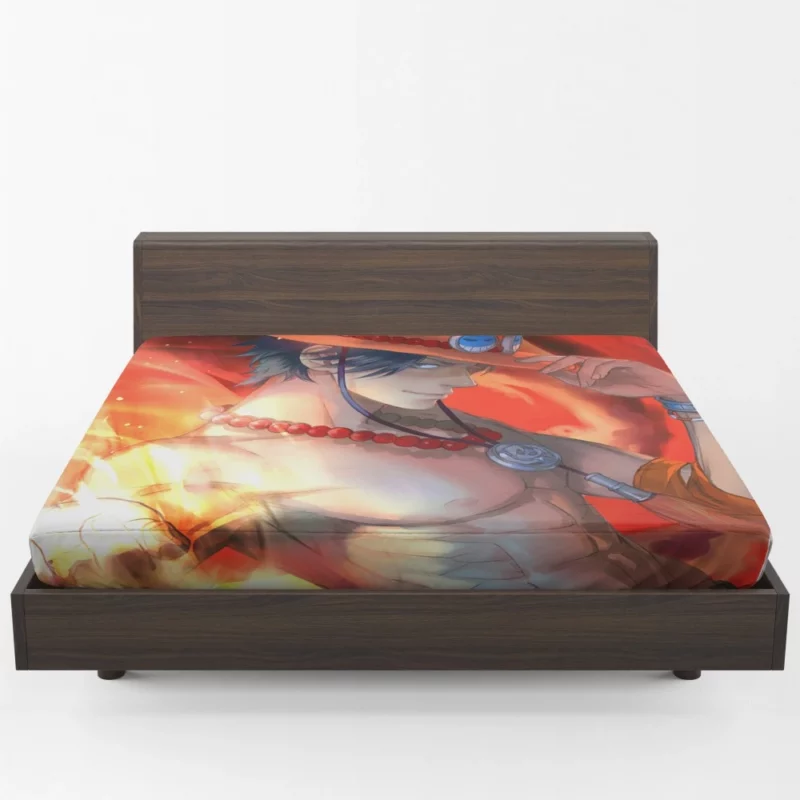 Portgas D. Ace Flaming Spirit Anime Fitted Sheet 1