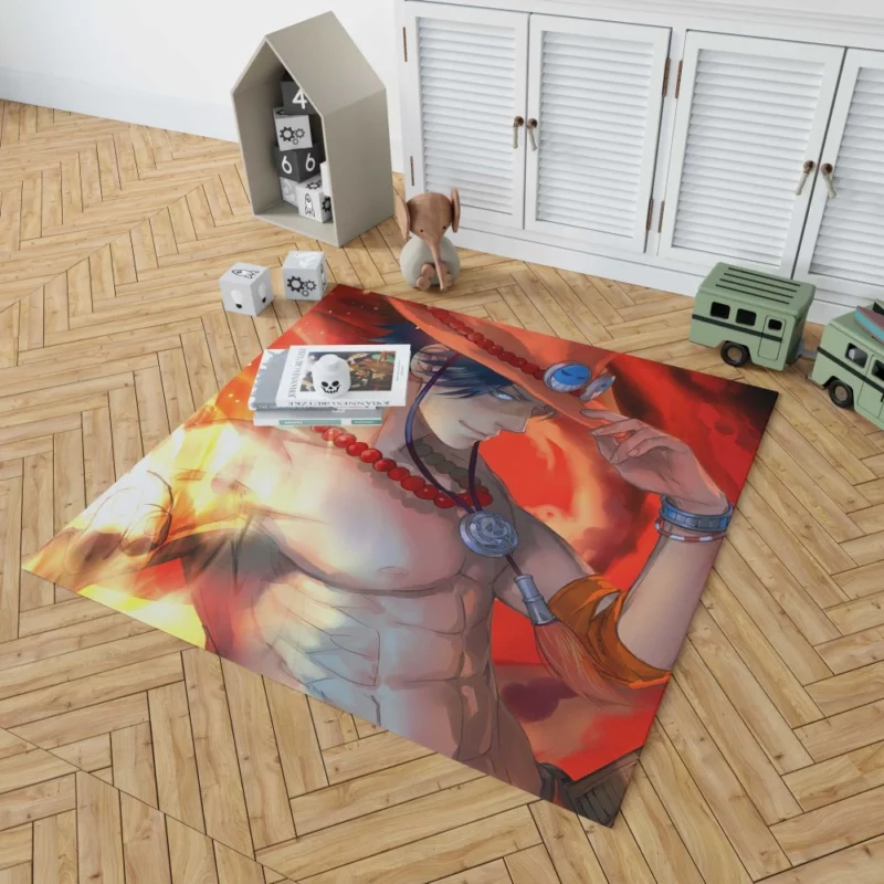 Portgas D. Ace Flaming Spirit Anime Rug 1