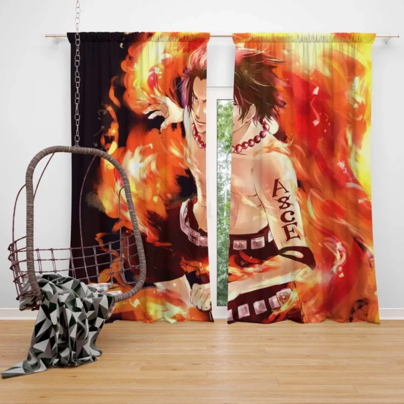 Portgas D. Ace Heart of Flame Anime Curtain