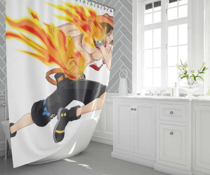 Portgas D. Ace Legacy of Flames Anime Shower Curtain 1