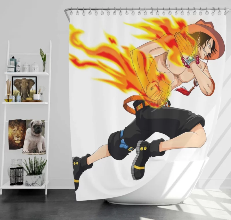 Portgas D. Ace Legacy of Flames Anime Shower Curtain