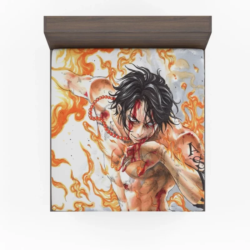 Portgas D. Ace Sailing Flames Anime Fitted Sheet