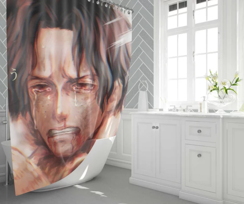 Portgas D. Ace and Monkey D. Luffy Brothers Anime Shower Curtain 1