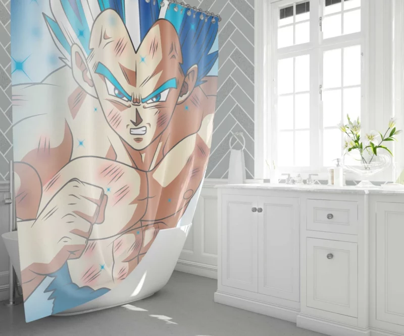 Proud Prince Vegeta Battle Quest Anime Shower Curtain 1