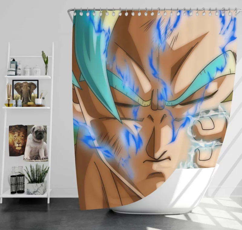Radiant Power Goku Super Saiyan Blue Anime Shower Curtain