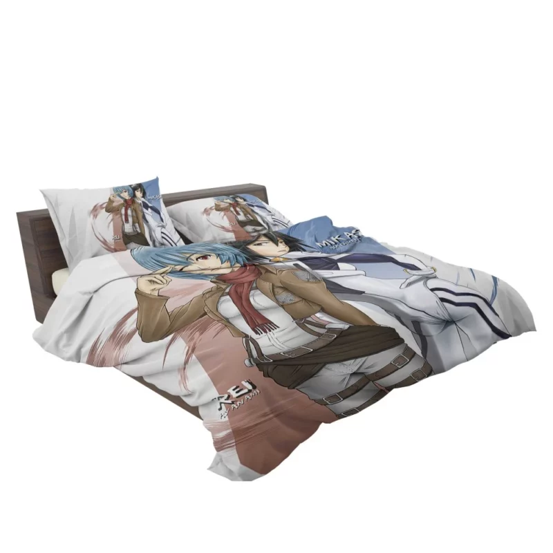 Rei Ayanami and Mikasa Crossover Anime Bedding Set 2