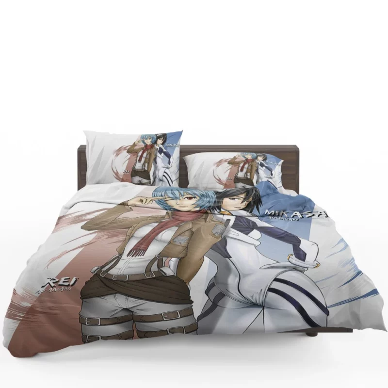 Rei Ayanami and Mikasa Crossover Anime Bedding Set
