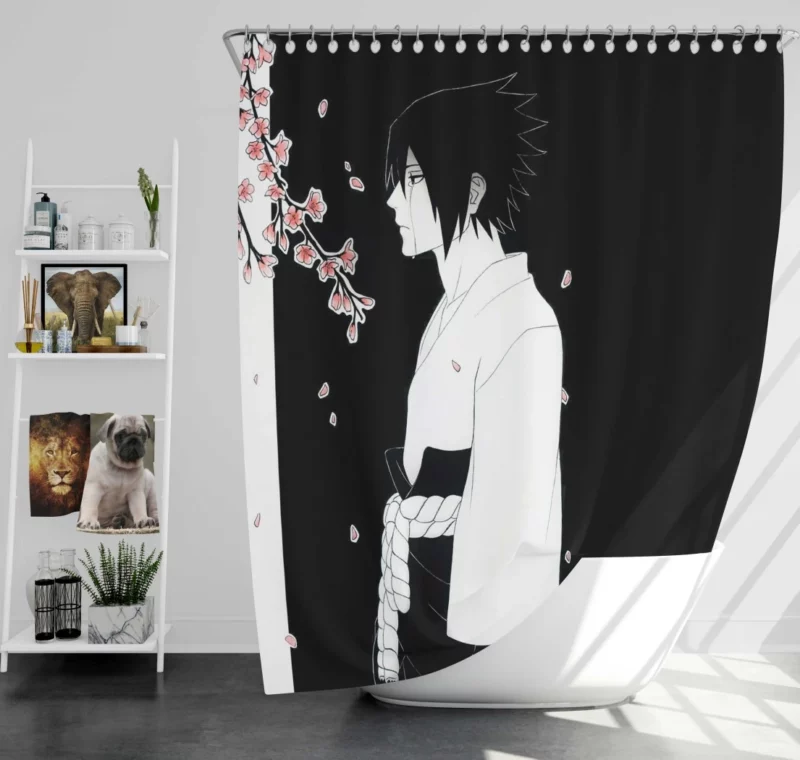 Return of the Uchiha Sasuke Tale Anime Shower Curtain