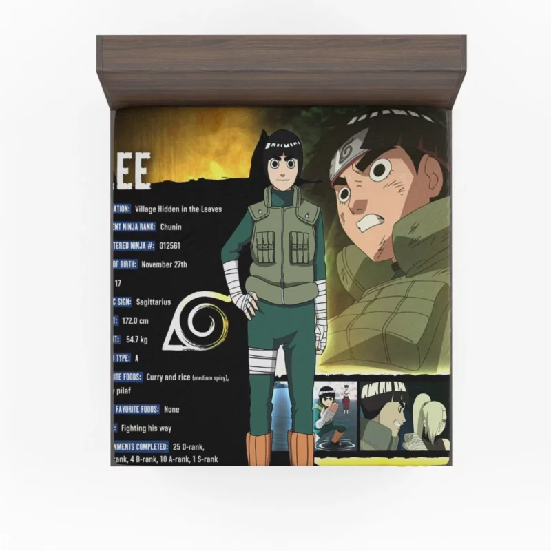 Rock Lee Leaf Village Green Beast Anime Fitted Sheet