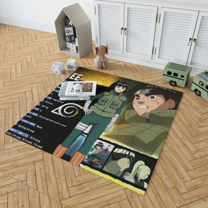 Rock Lee Leaf Village Green Beast Anime Rug 1