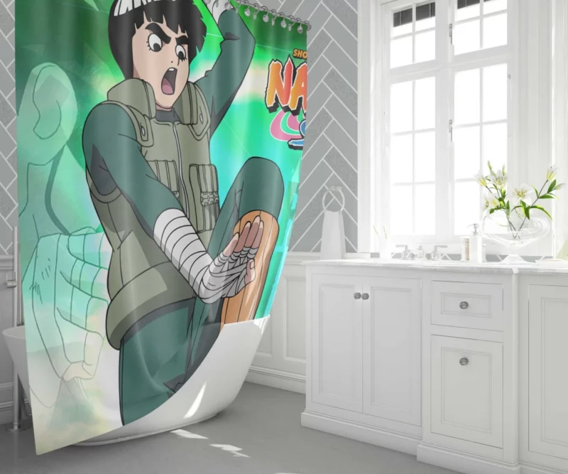 Rock Lee Taijutsu Specialist Anime Shower Curtain 1