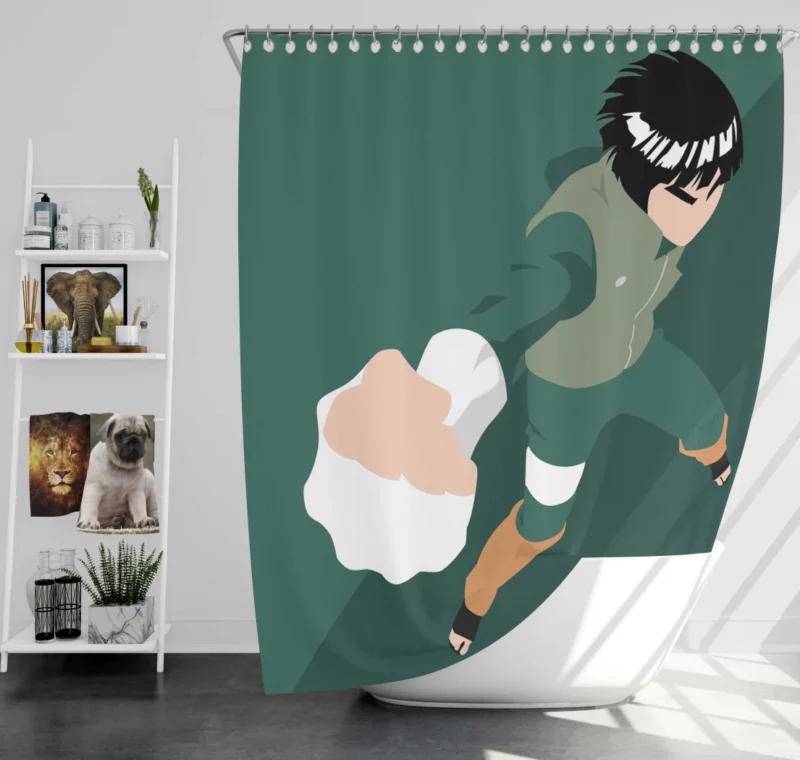 Rock Lee Youthful Ninja Spirit Anime Shower Curtain