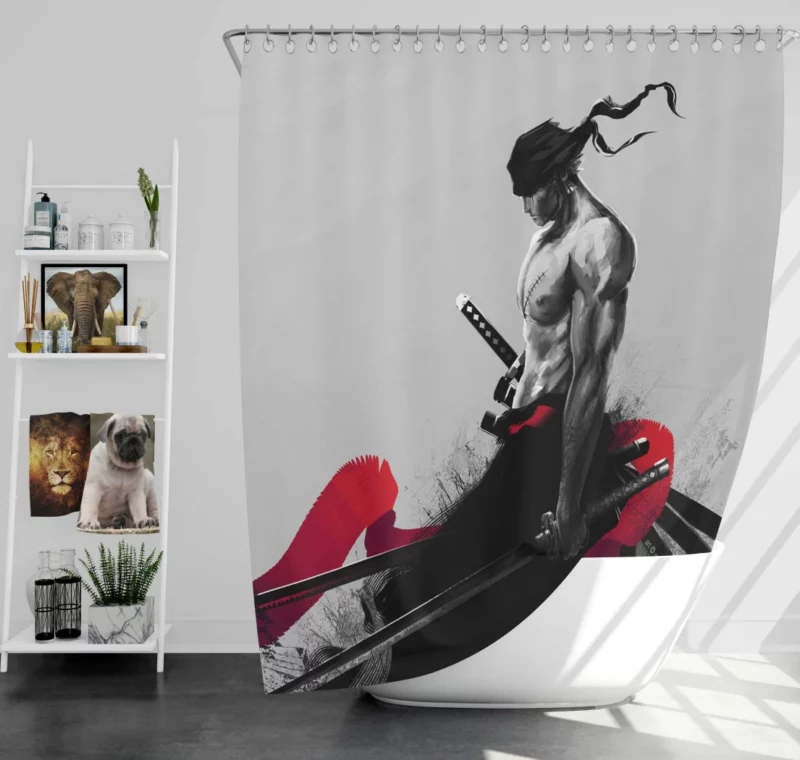 Roronoa Zoro Adventures Await Anime Shower Curtain