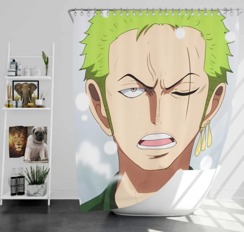 Roronoa Zoro Blade of Destiny Anime Shower Curtain